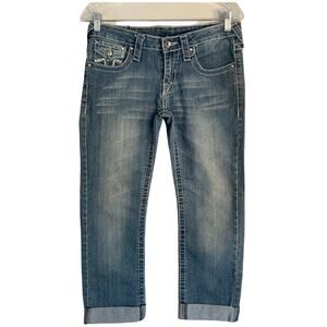 Vintage True Religion Womens Jeans Size 29 Blue Low Rise Crop Joey Super T